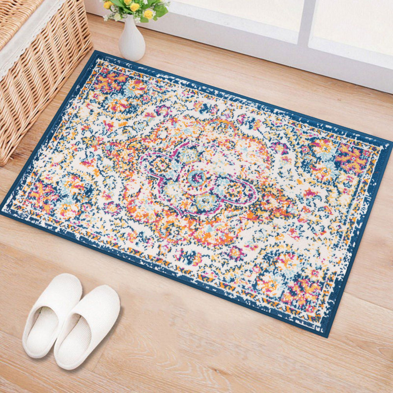 Tapis oriental orange / bleu / crème Beverly, Rectangle 2 pi x 3 pi