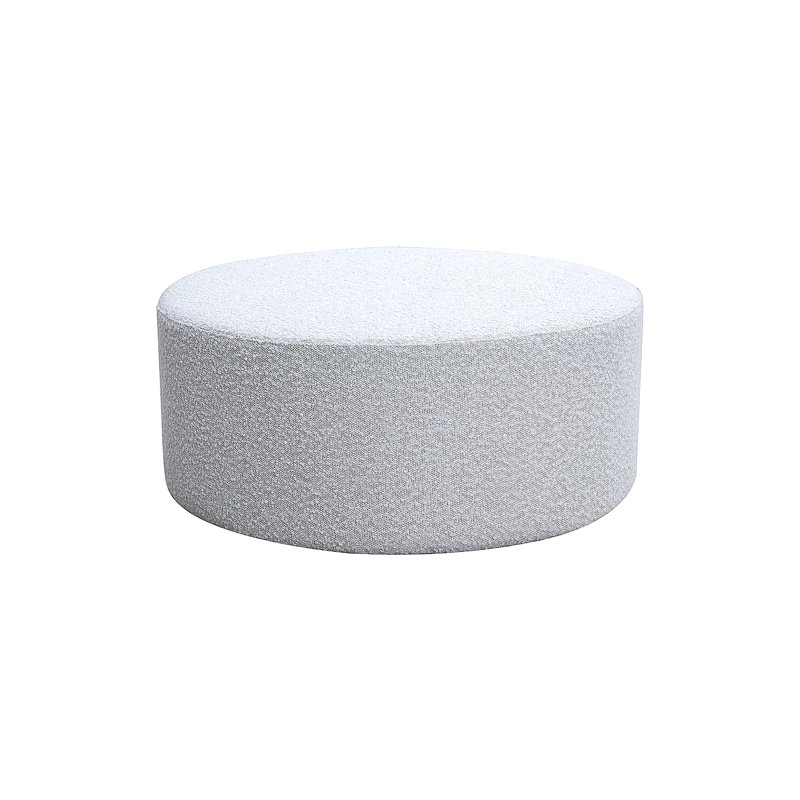 Table basse ronde, table de bout rembourrée Boucle, fonctionne comme table d'appoint, repose-pieds