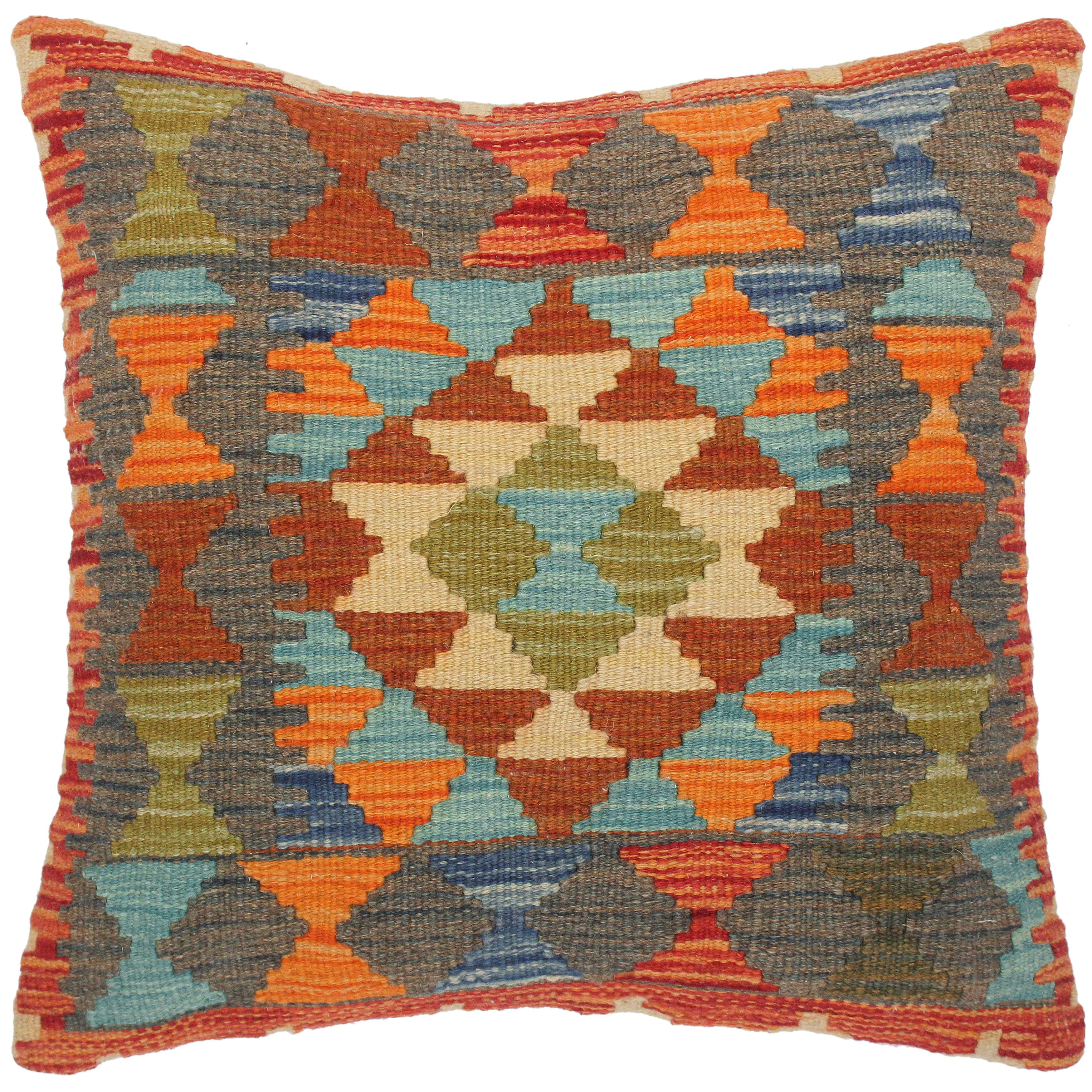 Arshs Fine Rugs Bohemian Barabara Square 100% Wool Pillow Cover ...