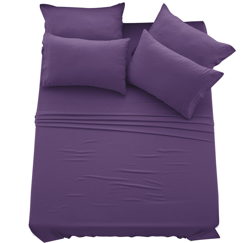 Lux Decor 6-Piece Ultra-Soft Microfiber Sheet Set Deep Pocket Fitted Sheet, Wrinkle & Fade-Resistant, Hotel Quality Bedding