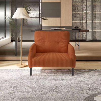 Corduroy Fabric, Comfortable Monochrome Single Person Wide Seat Chair, Suitable For Living Rooms And Bedrooms