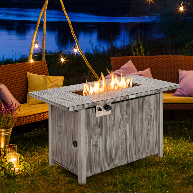 Table de foyer d'extérieur au propane de 43 po Patiojoy de 50 000 BTU avec foyer à grain de bois
