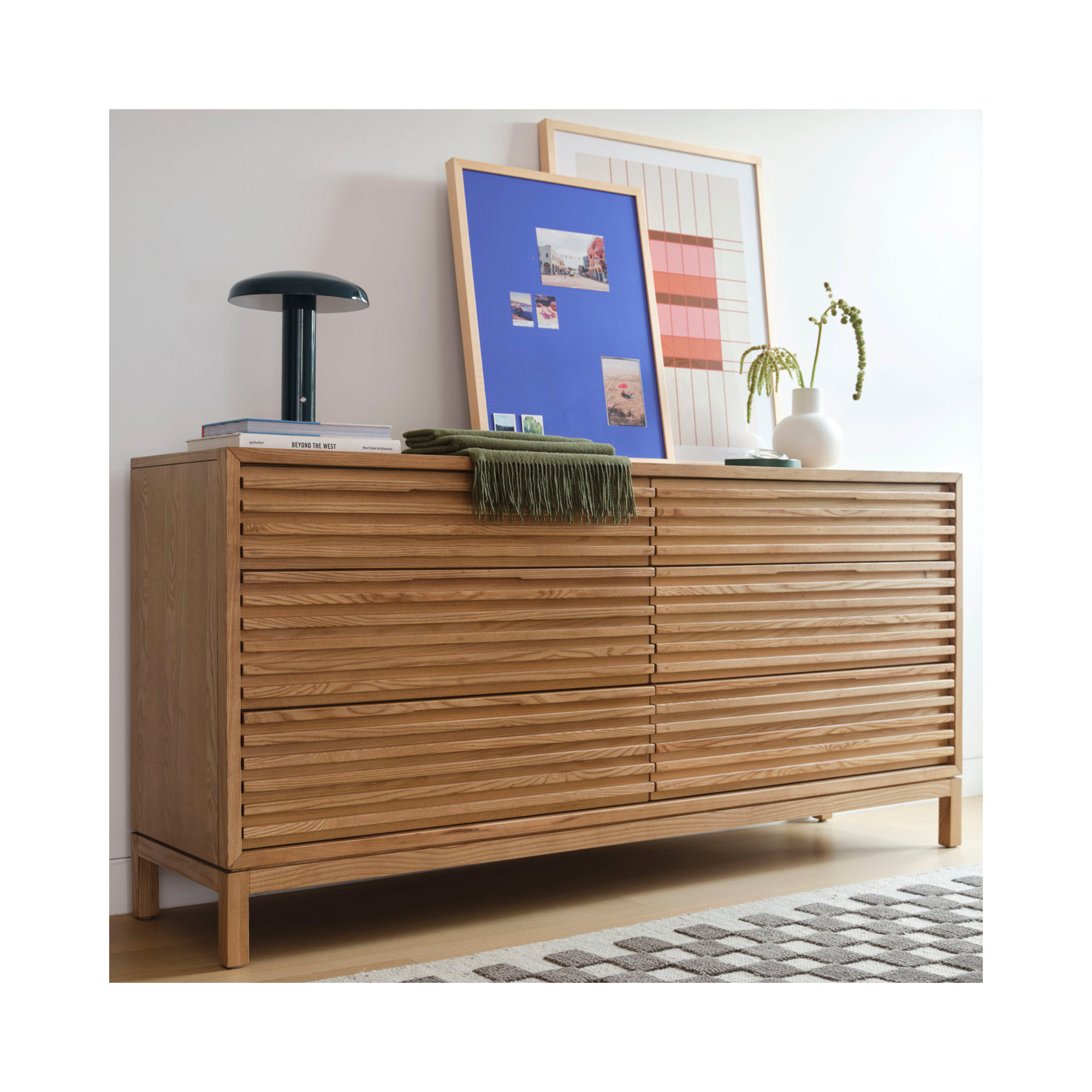 Finnian 6 Drawer Dresser, Light Oak