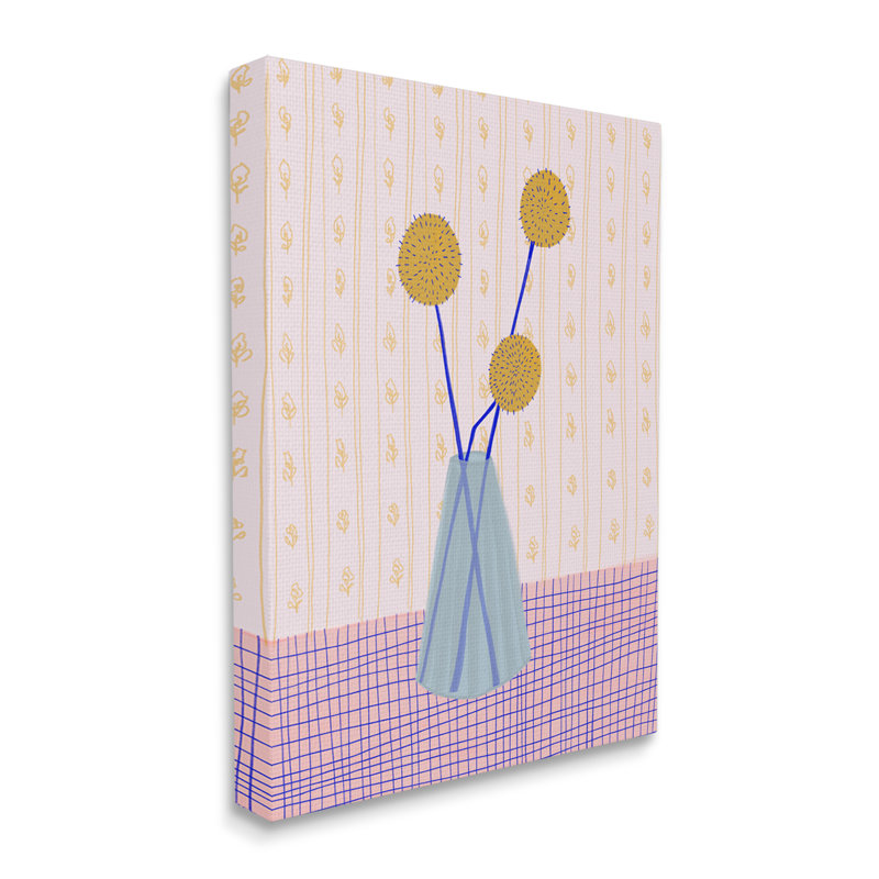 Art mural moderne sur toile à motif de fleurs botaniques modernes par Birgit Maria Kiennast, H 30 po x l 24 po x P 1,5 po