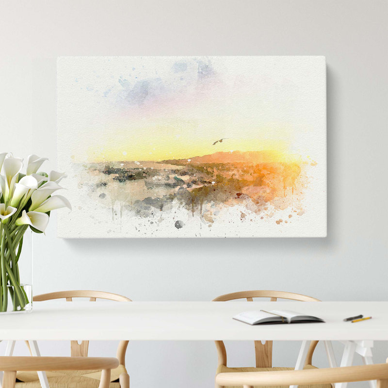 Malaga Skyline In Spain In Abstract - Wrapped Canvas, 50cm H x 76cm W x 3cm D