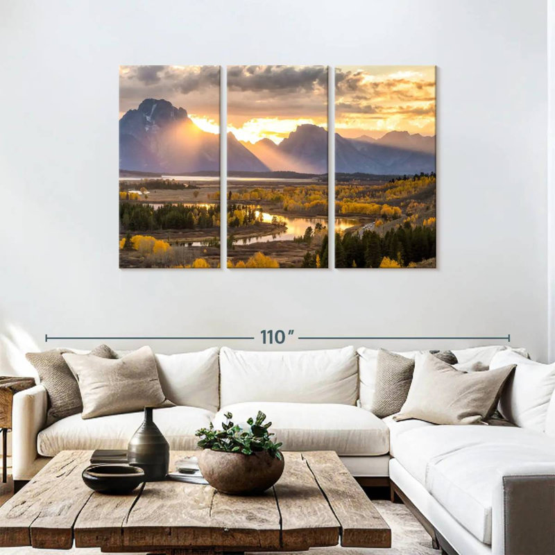 Vue panoramique d'Alvord Grand Teton, H 48 po x l 74 po