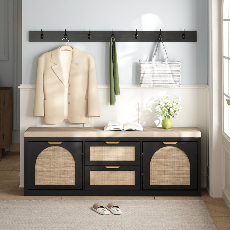 Banc de rangement pour chaussures Anteus, Noir