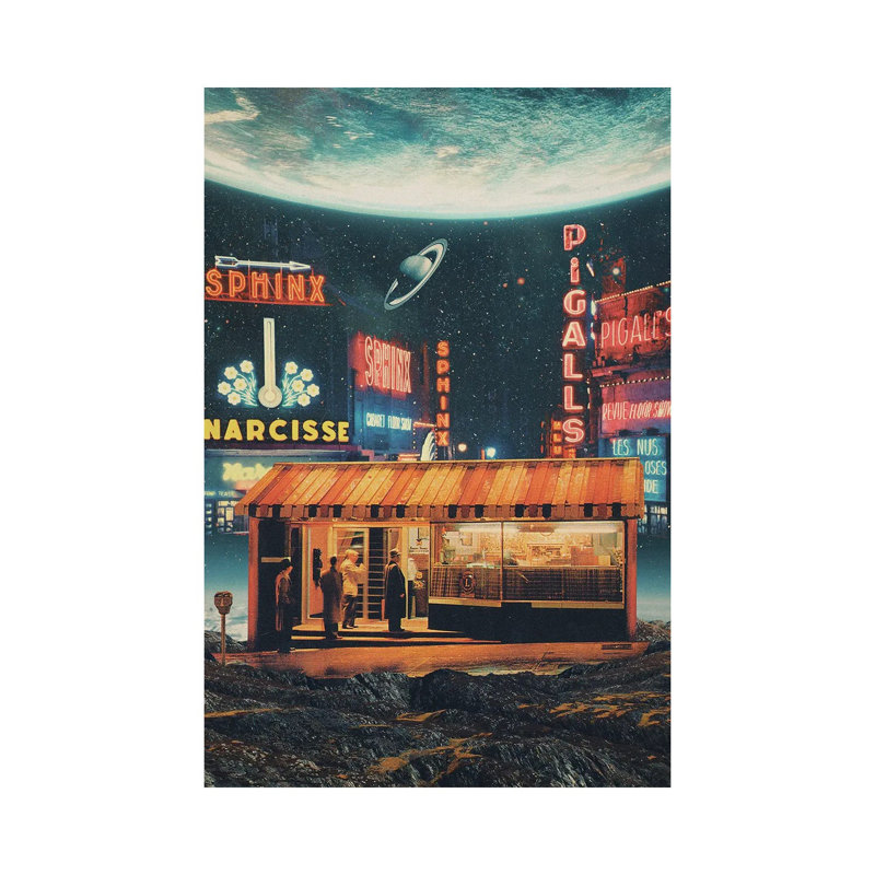 Une carte postale de l'année 2347, Sans cadre, toile, H 40 po x l 26 po