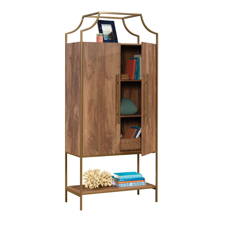 Armoire de rangement au design moderne, finition brune