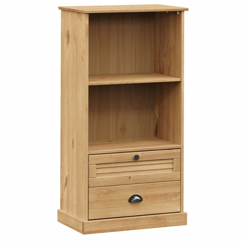 Vidaxl Bookcase VIGO 23.6"X13.8"X45.1" Solid Wood Pine, Brown
