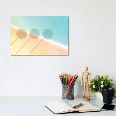 Palm Shadow - Wrapped Canvas Print