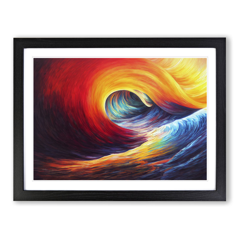 Fine Modern Abstract - Single Picture Frame Print, Black Framed, 46cm H x 64cm W x 2cm D