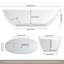 Baignoire autoportante 71 po × 35 po en résine de pierre, surface solide