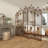 Metal Hinged Foldable Arched Partition 5 Panel Partition Room Divider Screen with Acanthus Design