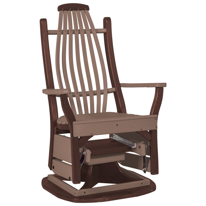 Fauteuil coulissant en bois cintré, Bois vieilli et brun Tudor