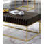 Table basse de style contemporain avec structure en métal et tiroirs dissimulés