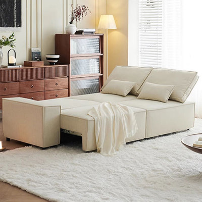 79.53" White Polyester Standard Sofabed cushion couch