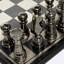 Ensemble de jeu d'échecs en métal argenté avec pièces noires et argentées Deardra-86570470-86570472