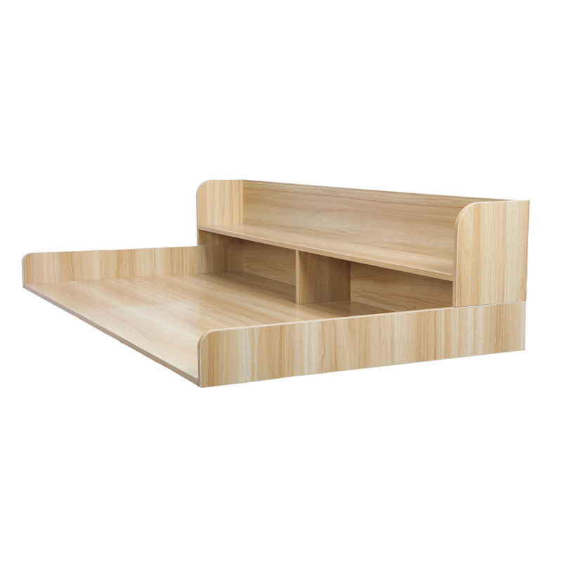 Comptoir de laveuse-sécheuse avec tablette à 2 niveaux, l 54 po x P 27,5 po Housse de comptoir en bois avec garde H 2,75 po