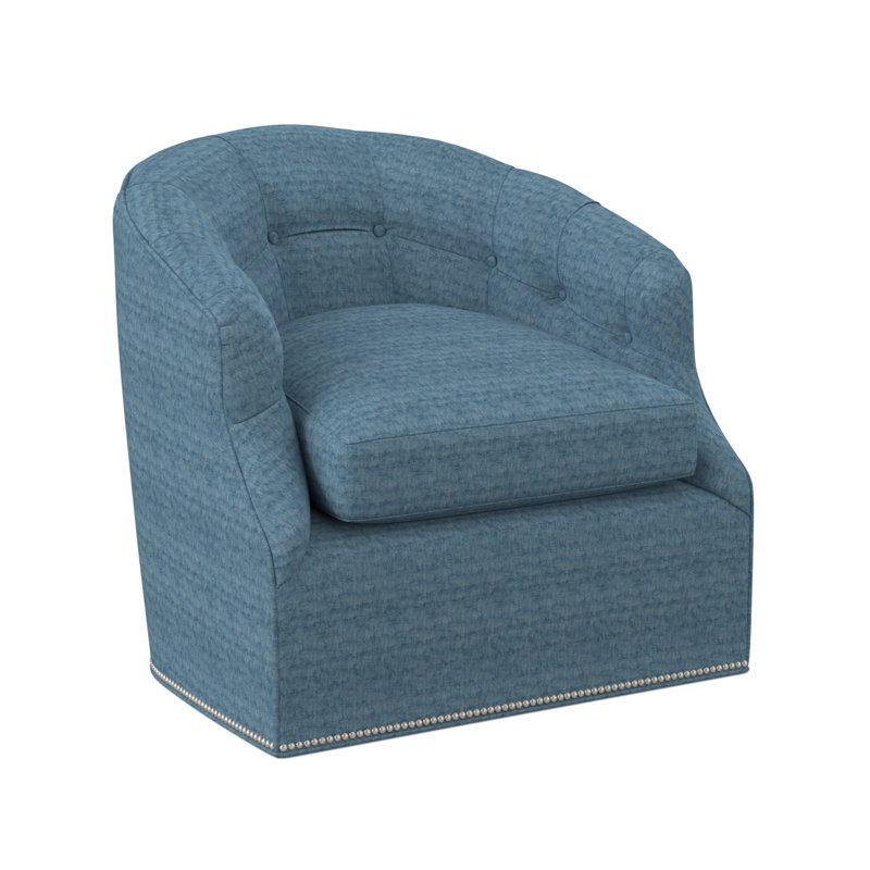 Chaise pivotante Calvert, Petit étain, Viscose océan Edworth