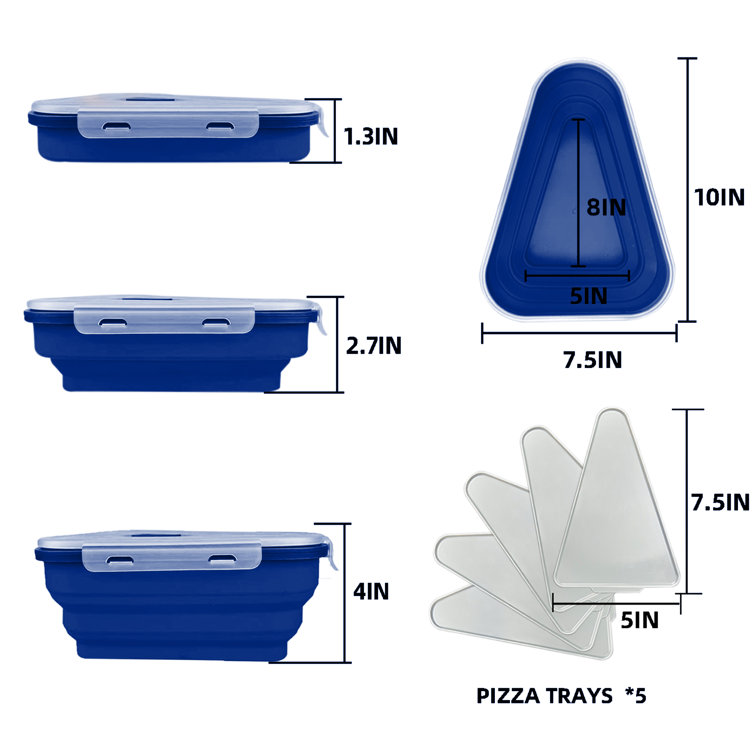 Reusable Pizza Slice Container Storage, Tray and Saver to Organize & Save  Space with BPA-Free Microwavable Heat & Shock Resistant Tempered Glass