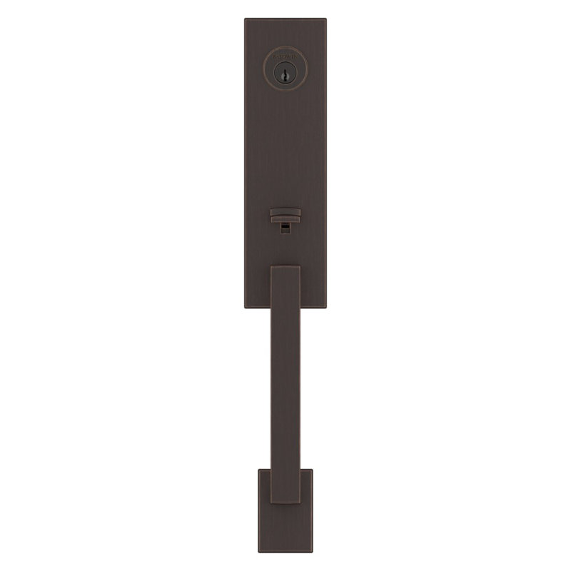 Venetian Bronze Contemporary Single Cylinder Brass Handleset