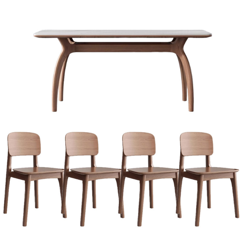 Modern Simple Durable Rock Slab Dining Table, 29.92"H x 62.99"L x 31.49"W