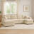 Corduroy 4 - Seat Double Chaise Sectional , Engineered Wood Frame, Rectangular Seats, And U Shaped Setup For Relaxation 3 Piece 4, Foam Filled, Streamlined Design, Cushions-2103774675