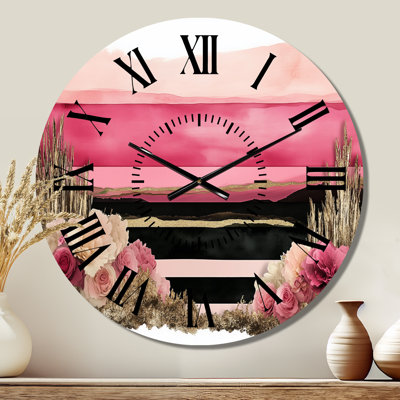 Dawn in Quiet Lines - Landscape Silent Metal Wall Clock