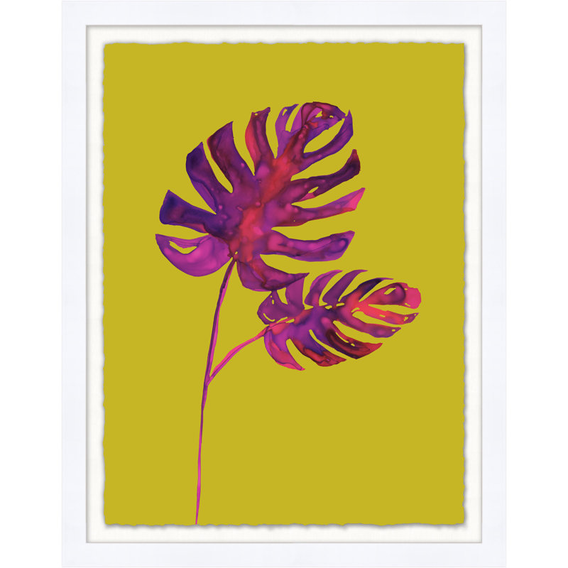 «Vibrant Palms 1» par Christopher Kennedy - peinture encadrée, H 39,25 po x l 25,25 po x P 1,75 po