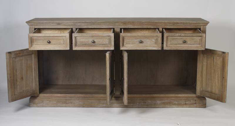 Albert 68'' W Solid Wood Sideboard, Limed Gray Oak