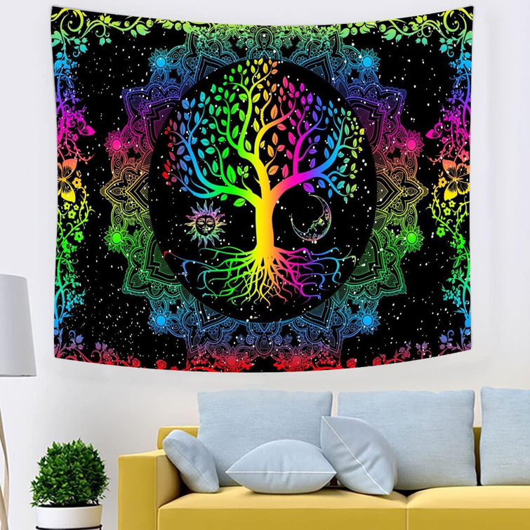 Tree of Life Tapestry Trippy Tapestry Colorful Wall Tapestry Hippie Su —  Original Tapestries