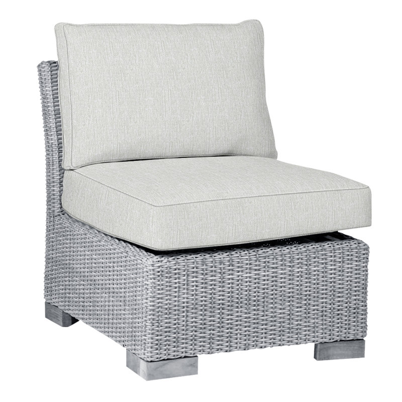 Club Patio Lounge Chair with Cushions, Oyster, Welt, Bali Pearl
