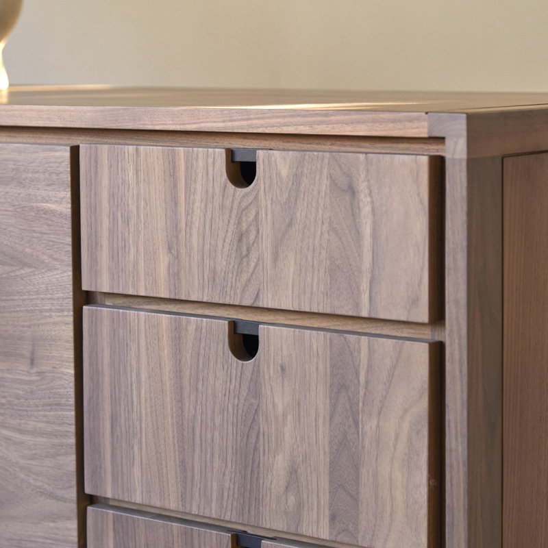 Jonàk 57.09'' W Solid Wood Sideboard, Brown/Black