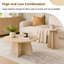 Retro-style nesting coffee table set. Available in walnut or natural wood finishes. Round nesting side tables with crisscross legs. Ideal for living rooms and dining rooms.