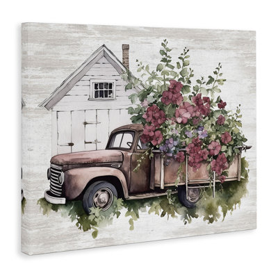 Art mural sur toile bourgogne fleurs par lettres et lignes