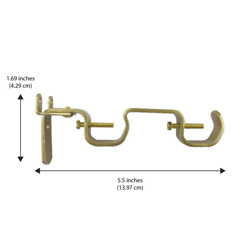Double Rod Universal Brackets, Brass