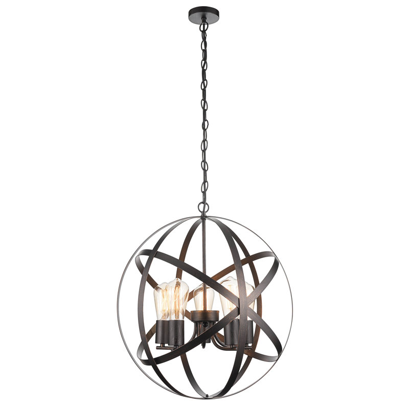 Lustre sphérique unique à 5 lumières