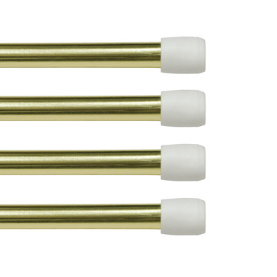  Spring Tension Rod, 18-28" or 28-48" Adjustable Length, 7/16" Diameter Steel Tube, 4-Pack