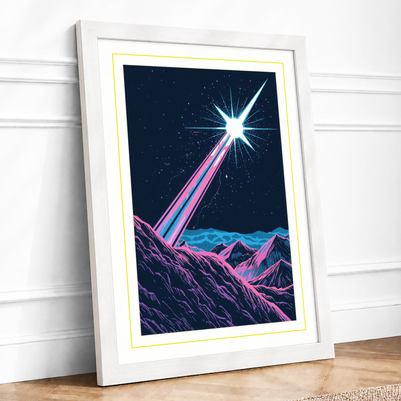 Star Touches Earth Minimalist - Print, A2 - 59.4 x 42.0 cm, White