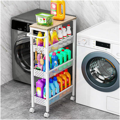 Utility Slim Storage Cart With Wheels by 17 Stories