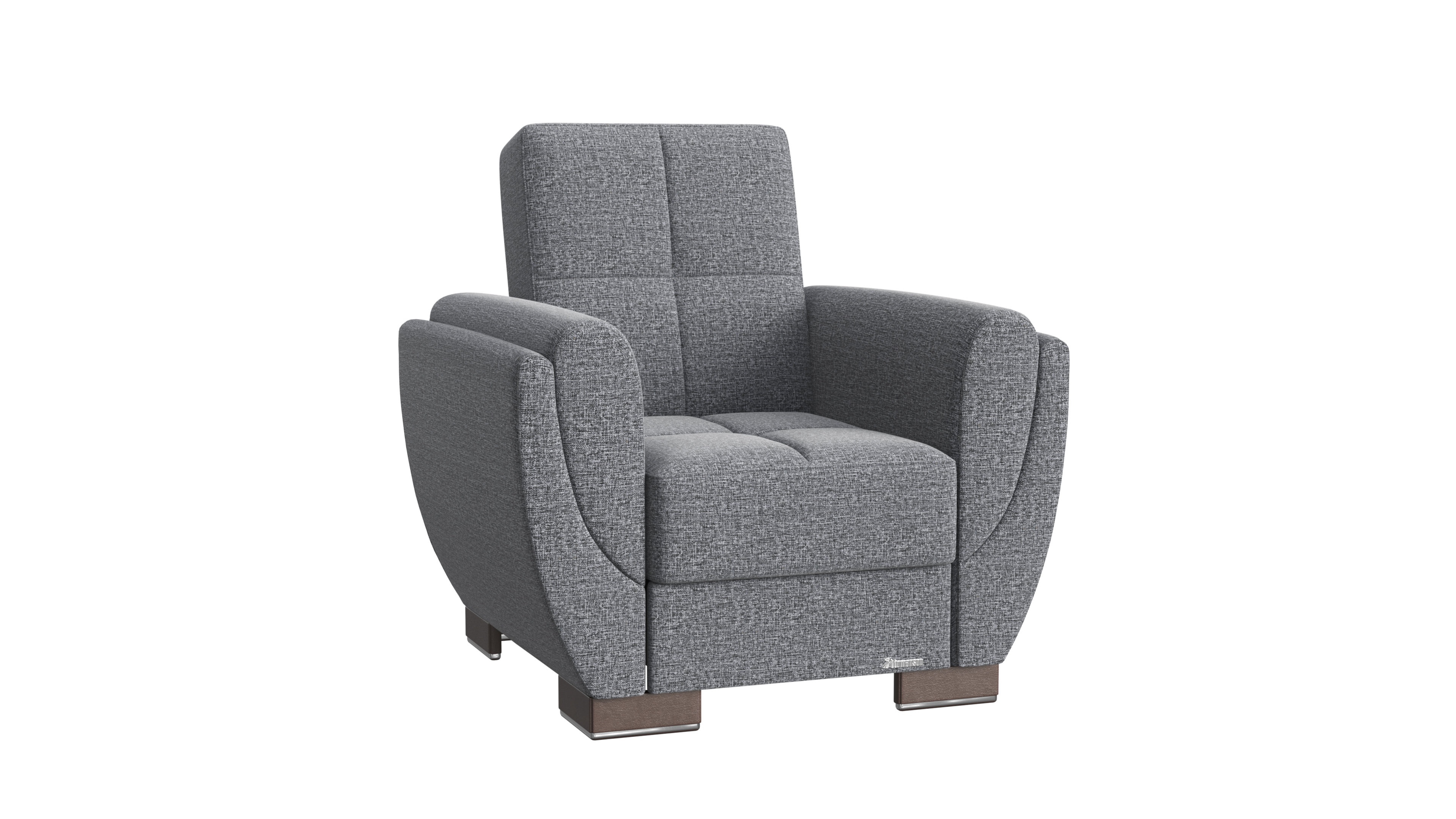 Easy Assembly Living Room Chairs Recliner Chair with Back Support Reading Chair with Footrest Ottomanson Fabric: Gray Polyester