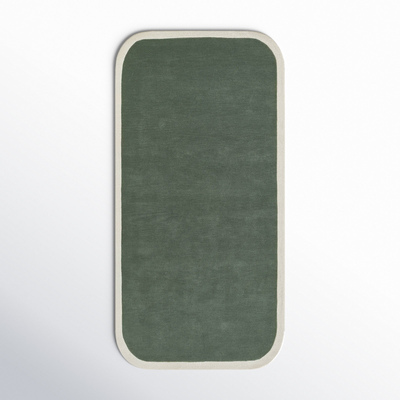 Hermione Green Beige Hand-Tufted Wool Rug, Rectangle 2' x 4'