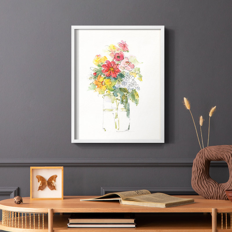 «Summer Picks In Jar II», reproduction encadrée - bois massif, Blanc, H 10 po x l 8 po