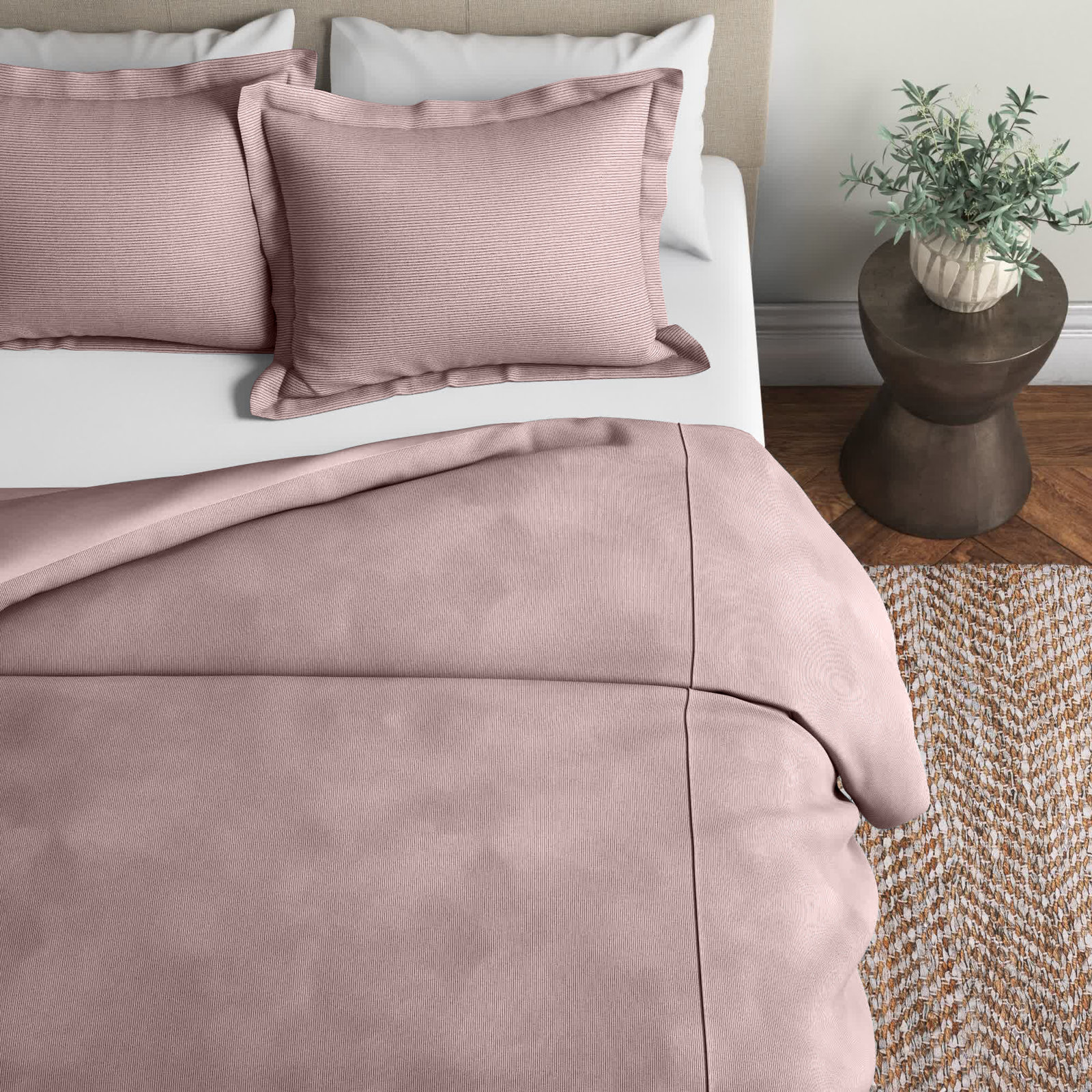 Neil Pima Cotton Duvet Cover Set, Twin, Blush