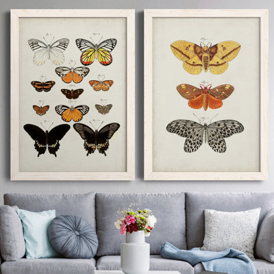 " Vintage Butterflies III " 2 Piece Art Color Photography Painting
