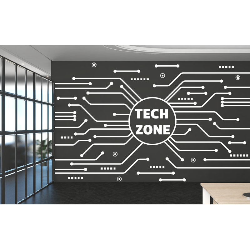 Décalcomanie d'art en vinyle technologie Zone, autocollant de carte de circuit imprimé, décoration murale de bureau, autocollant mural de logiciel de gestion, ordinateur, décoration