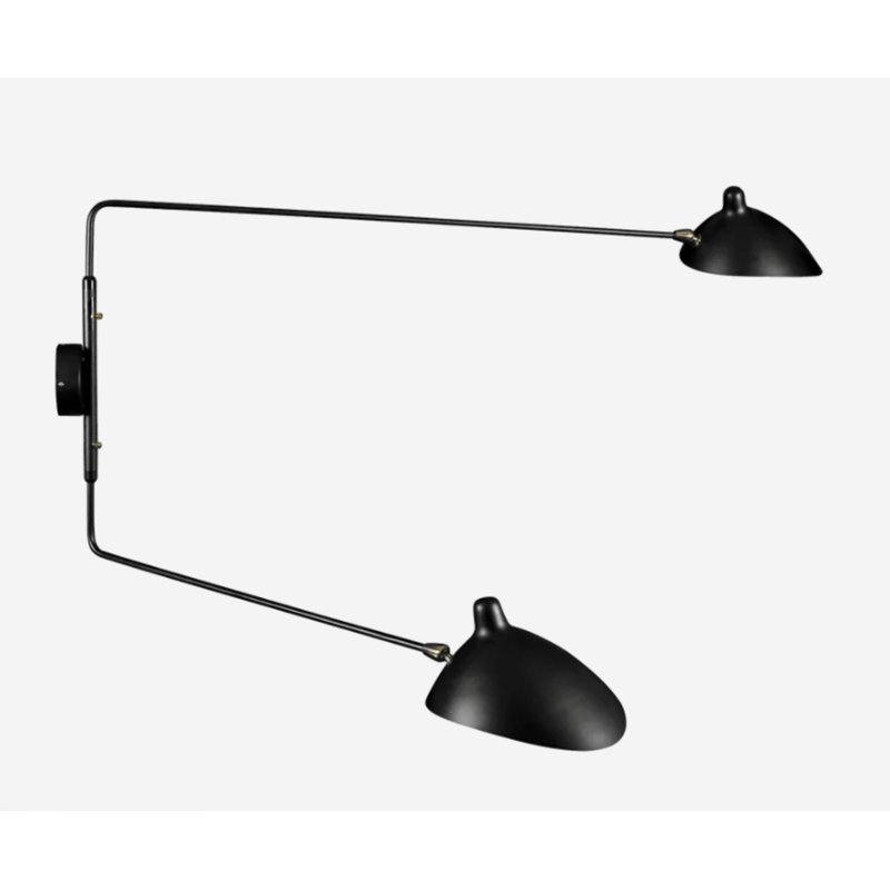 Applique murale à bras 2 lumières Wyndy, Noir