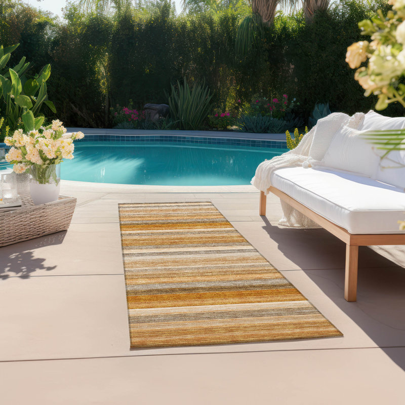 Tapis intérieur / extérieur Kinslee, Tapis de couloir 2 pi 3 po x 7 pi 6 po