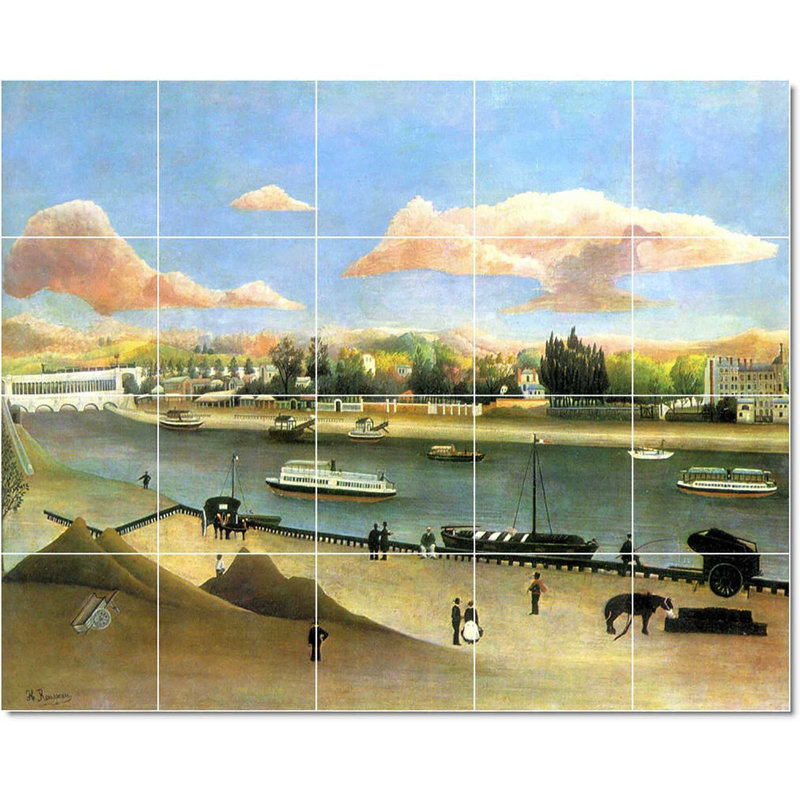 Carrelage mural décoratif en céramique 30 po x 24 po 6 po x 6 po, "Jean-jacques rousseau", affiche d'art, peinture W